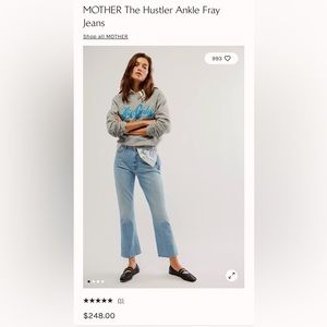 Size 28 MOTHER The Hustler Ankle Fray Jeans